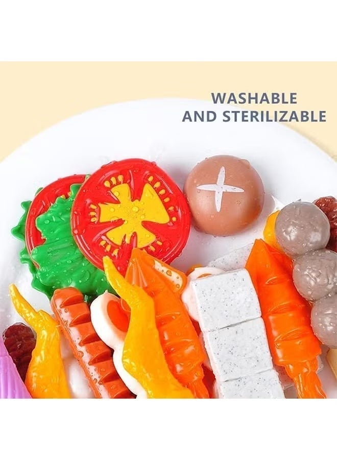 مجموعة ألعاب المطبخ التظاهر بالشواء، ألعاب الطعام للأطفال، مجموعة ألعاب المطبخ المحاكاة، ألعاب طبخ المطبخ مع شواء الشواء والخضار والفواكه، لعب الأدوار التعليمية متعددة الوظائف، مجموعات ألعاب ملحقات المطبخ لعمر 3 سنوات فما فوق، الأولاد والبنات والأطفال - Image 5